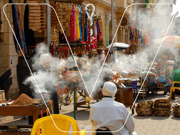 Walking in Khan El Khalili Bazaar.