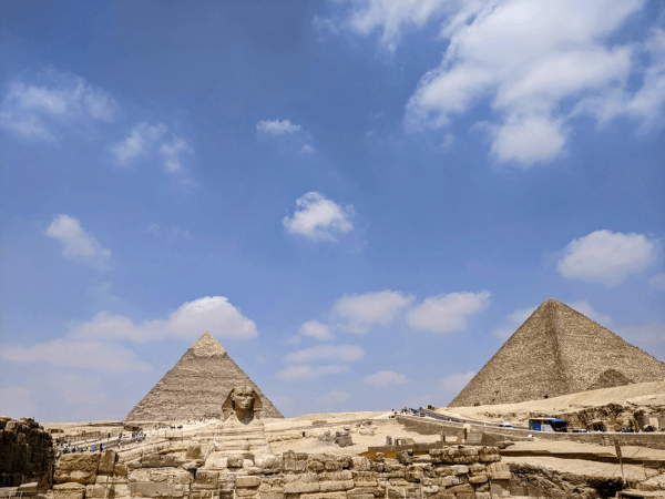 See the 3 Pyramids in Panoramic view